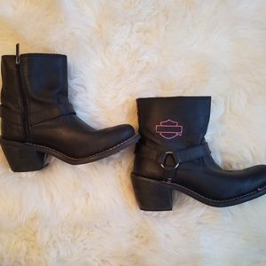 AUTHENTIC womens Harley moto boots! Leather! 8